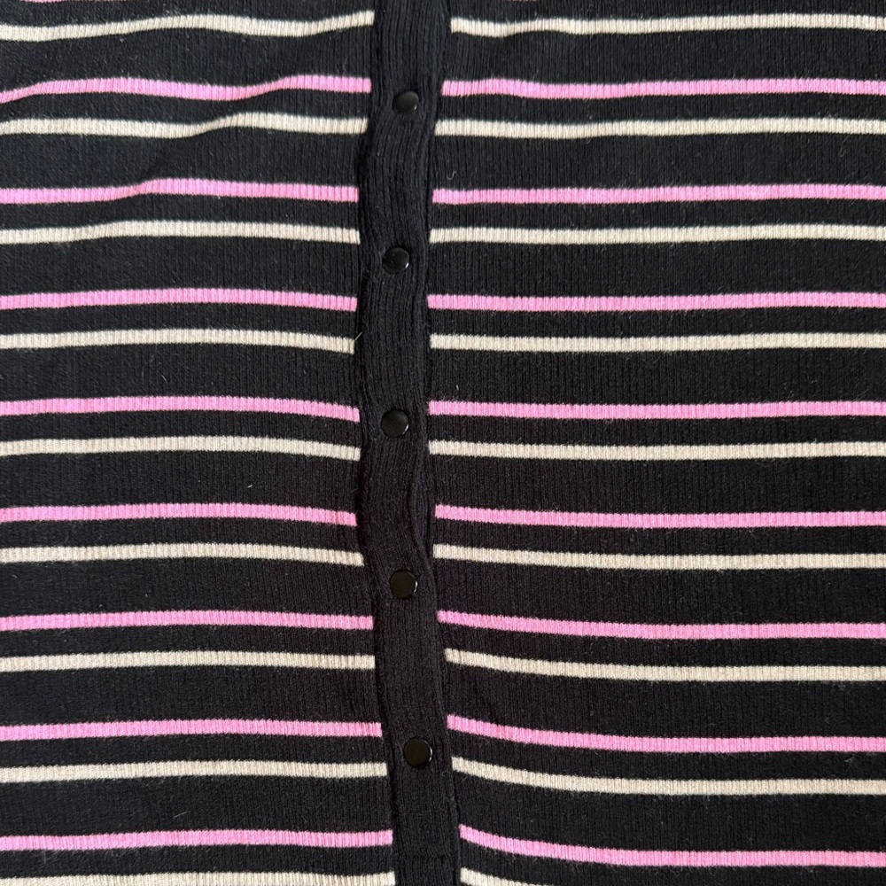 ATM Anthony Thomas Melillo Black and Pink Striped Bodysuit - Picture 4 of 4